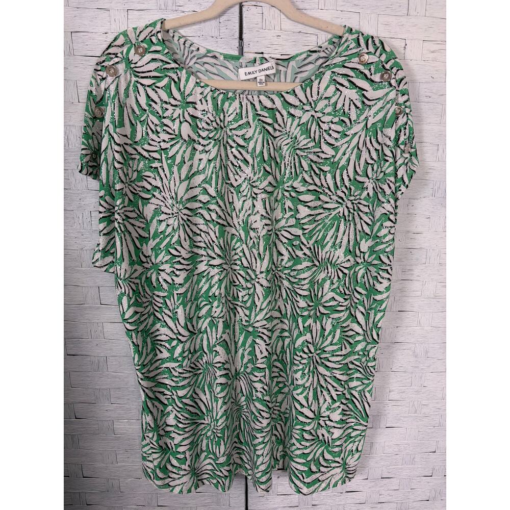 Emily Daniels women‎ top button shoulder feminine eclectic grandma plus size ￼